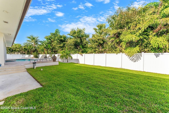 2355 N Riverside Dr, Indialantic, FL 32903 - view of yard with a patio, a fenced in pool, and a fenced backyard