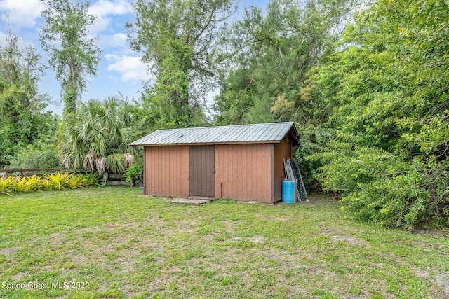 view of shed
