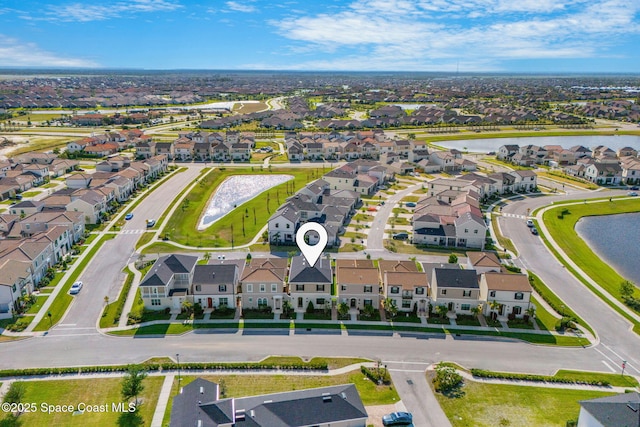 8048 Gullen Dr, Melbourne, FL 32940 - bird's eye view featuring a water view and a residential view