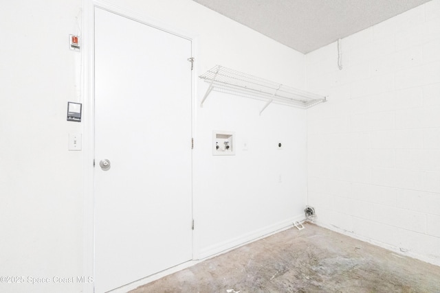 laundry area with hookup for a washing machine, laundry area, and hookup for an electric dryer