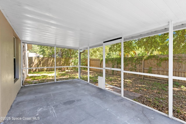 view of unfurnished sunroom