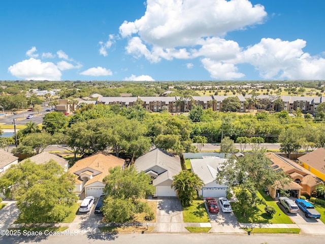 aerial view with a residential view