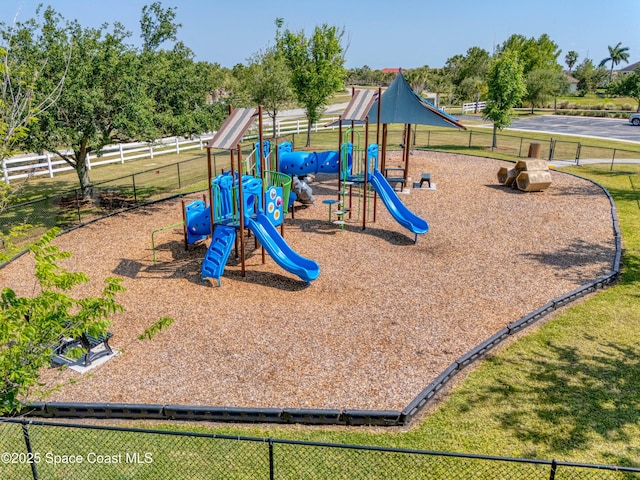 community play area featuring fence