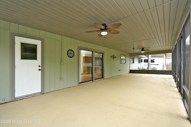 670 Kings Way, Merritt Island, FL 32953 - unfurnished sunroom featuring a ceiling fan