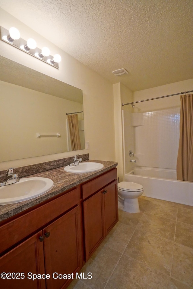 436 Great Falls Ln SW, Palm Bay, FL 32908 - bathroom with a sink, tile patterned flooring, toilet, and double vanity