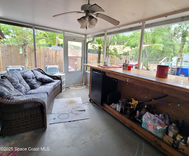 4805 Worth Ave, Titusville, FL 32780 - sunroom with a ceiling fan
