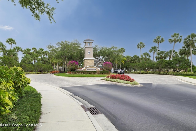 view of street featuring sidewalks and curbs