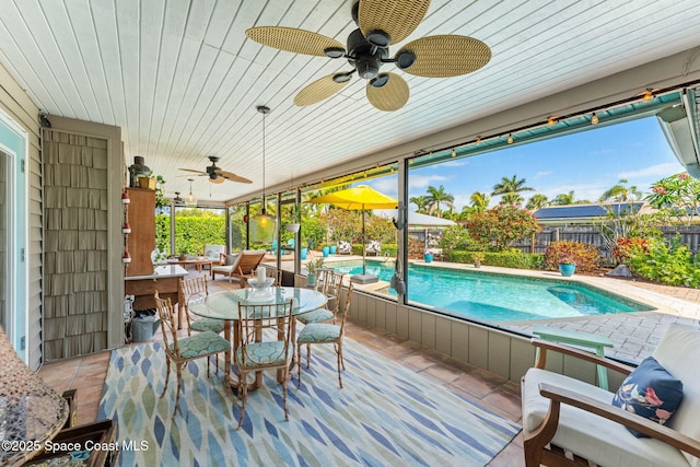 320 Amberjack Pl, Melbourne Beach, FL 32951 - exterior space with a pool and ceiling fan
