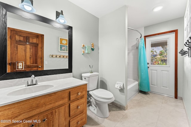 320 Amberjack Pl, Melbourne Beach, FL 32951 - full bathroom with vanity, baseboards, toilet, and shower / tub combo