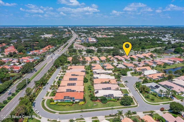 aerial view featuring a residential view
