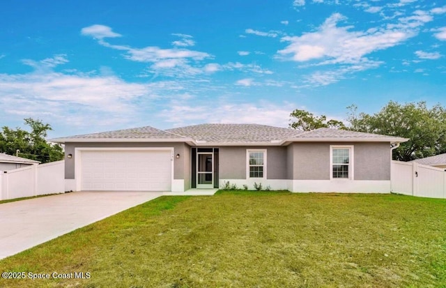 1591 Palatka Rd SE, Palm Bay, FL 32909 - ranch-style home featuring an attached garage, stucco siding, and a front yard