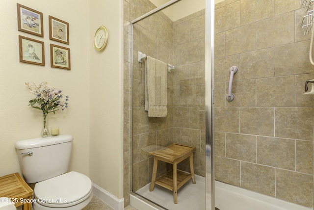 6008 Van Ness Dr, Melbourne, FL 32940 - full bathroom with baseboards, a stall shower, and toilet