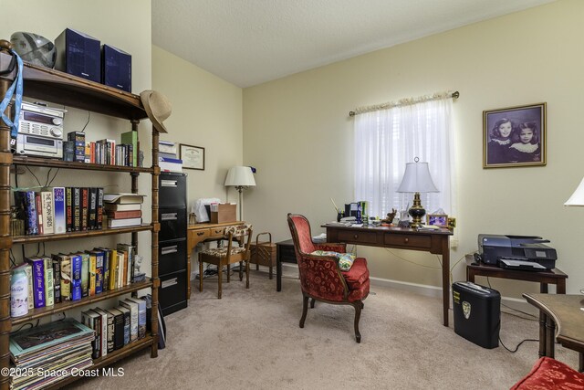 6008 Van Ness Dr, Melbourne, FL 32940 - office area featuring carpet floors and baseboards