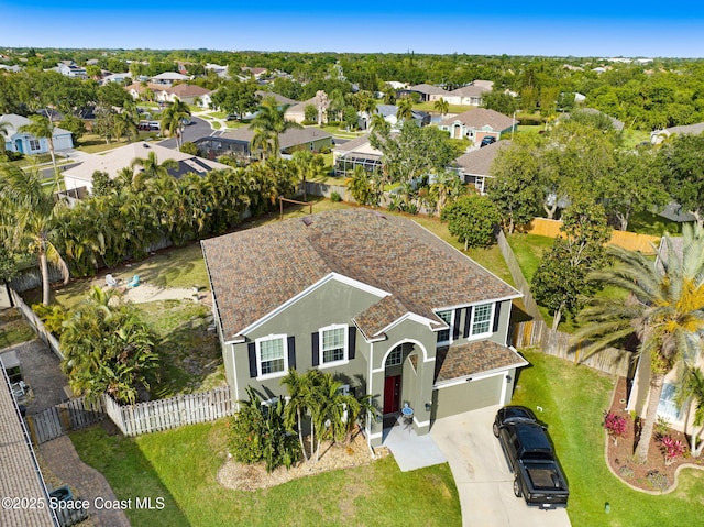 drone / aerial view featuring a residential view