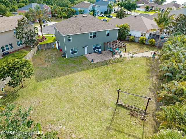 aerial view featuring a residential view