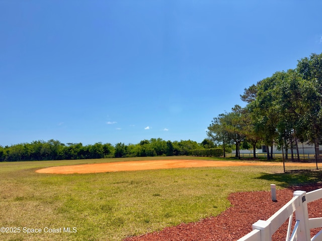 view of property's community featuring a lawn