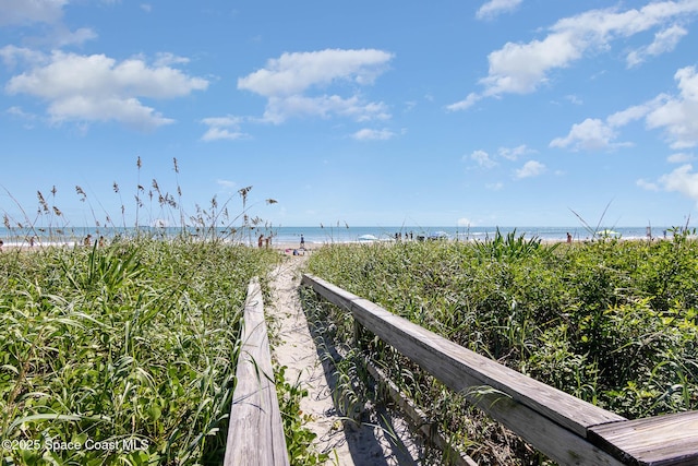 water view featuring local beach