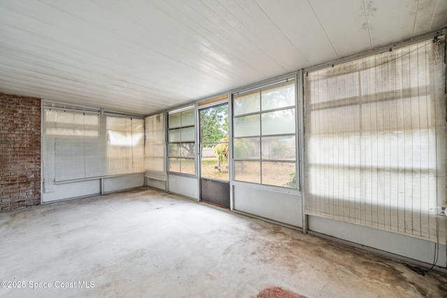 view of unfurnished sunroom