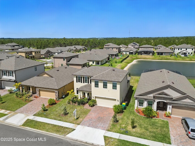 aerial view featuring a residential view