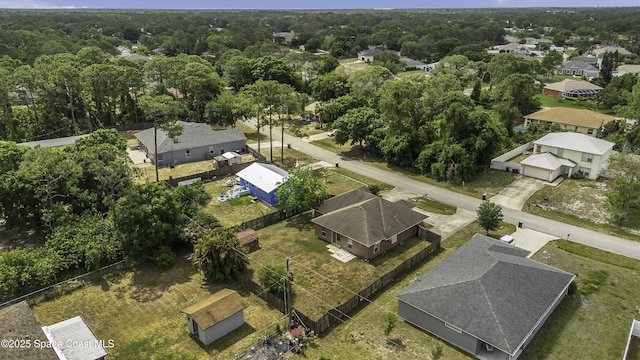 drone / aerial view with a residential view