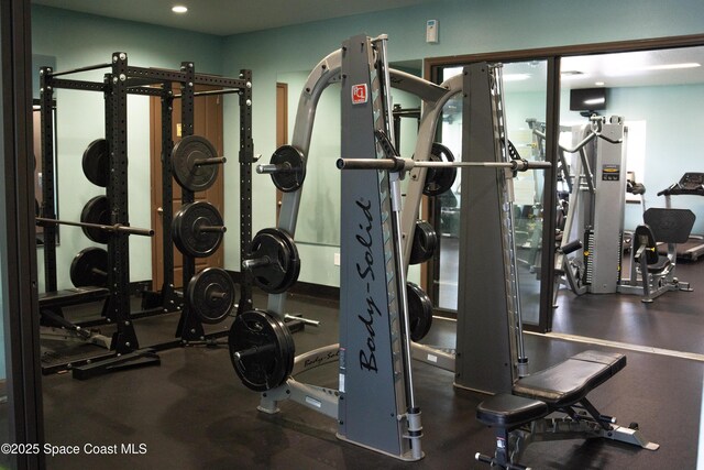 993 Musgrass Cir, West Melbourne, FL 32904 - gym with recessed lighting