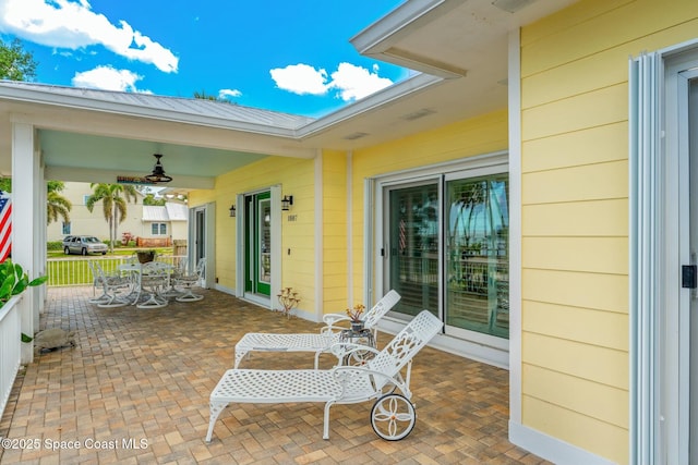 view of patio / terrace with ceiling fan