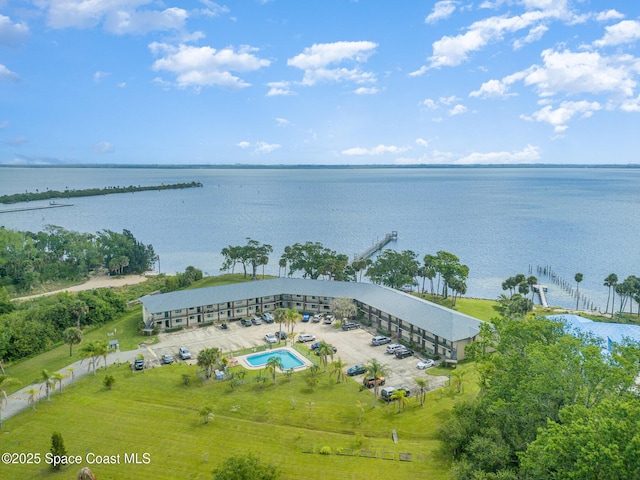 100 Canebreakers Dr Unit 112, Cocoa, FL 32927 - drone / aerial view with a water view
