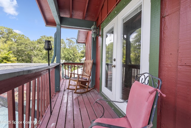 deck with french doors
