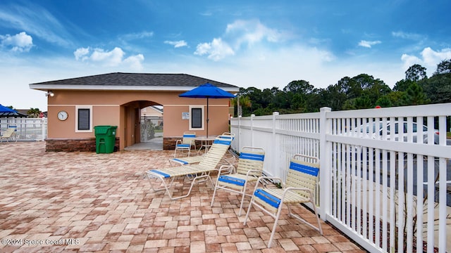 1236 Mycroft Dr, Cocoa, FL 32926 - view of patio / terrace featuring fence and outdoor dining area