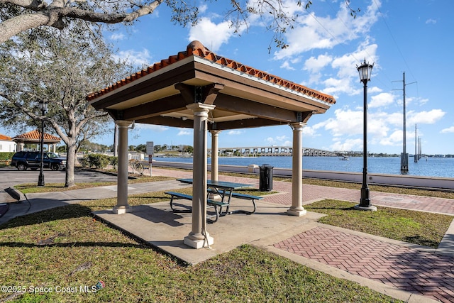 1236 Mycroft Dr, Cocoa, FL 32926 - surrounding community featuring a gazebo and a water view