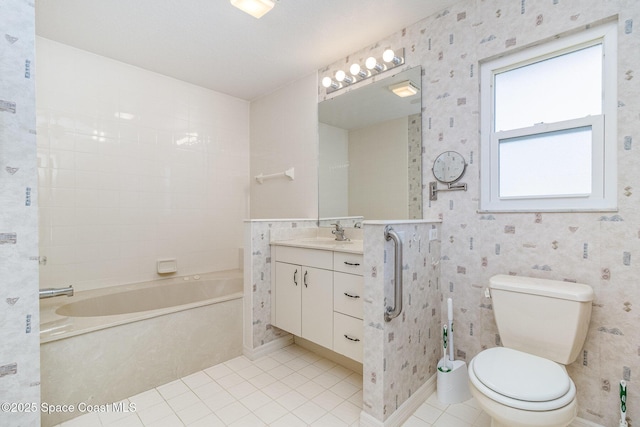 1523 Tippicanoe Ct, Melbourne, FL 32940 - full bathroom with toilet, tile patterned flooring, vanity, and a bathing tub