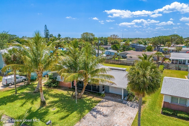 bird's eye view with a residential view