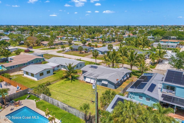 aerial view featuring a residential view