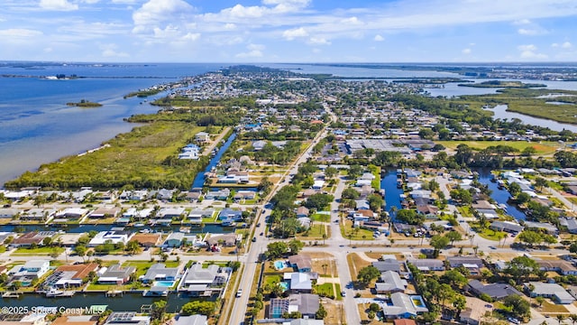 1380 Fiddler Ave, Merritt Island, FL 32952 - bird's eye view with a residential view and a water view