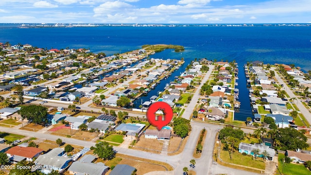1380 Fiddler Ave, Merritt Island, FL 32952 - bird's eye view with a water view and a residential view