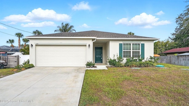6878 Hartford Rd, Cocoa, FL 32927 - view of front facade featuring stucco siding, an attached garage, and driveway