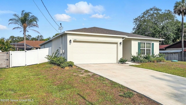 6878 Hartford Rd, Cocoa, FL 32927 - ranch-style home featuring an attached garage, stucco siding, and concrete driveway