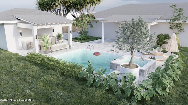 2059 Barracuda Ave, Melbourne Beach, FL 32951 - outdoor pool with a patio and a pergola
