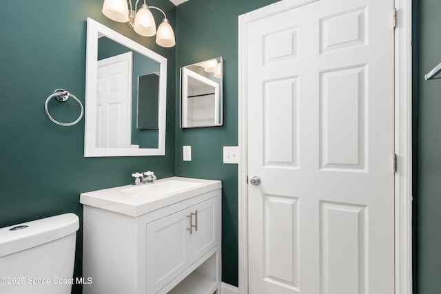 2801 Saint James Ln, Melbourne, FL 32935 - half bathroom featuring vanity and toilet
