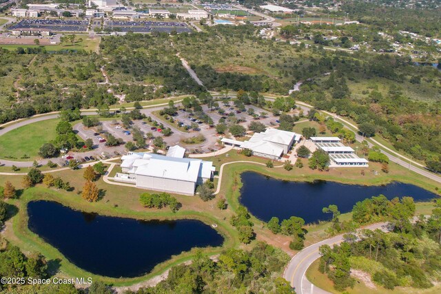 2801 Saint James Ln, Melbourne, FL 32935 - aerial view of property and surrounding area with a large body of water
