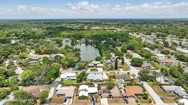 2615 Slash Pine Ct, Titusville, FL 32780 - bird's eye view featuring a water view and a residential view