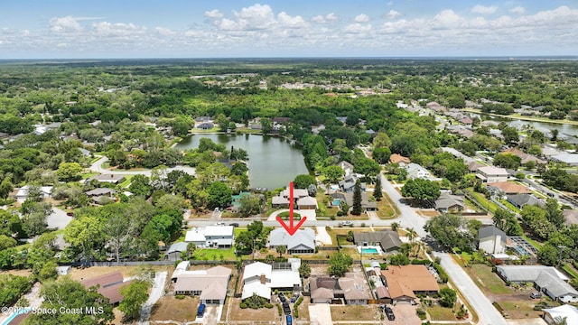 2615 Slash Pine Ct, Titusville, FL 32780 - birds eye view of property featuring a residential view and a water view