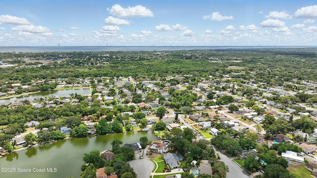 2615 Slash Pine Ct, Titusville, FL 32780 - aerial view with a water view and a residential view