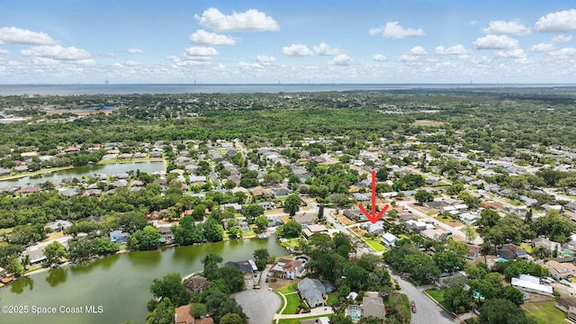 2615 Slash Pine Ct, Titusville, FL 32780 - birds eye view of property with a water view and a residential view