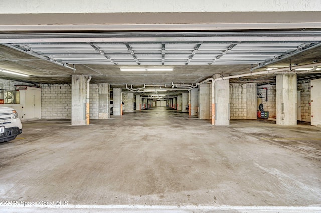 view of parking garage