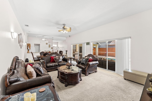 3502 Tipperary Dr, Merritt Island, FL 32953 - carpeted living area featuring ceiling fan
