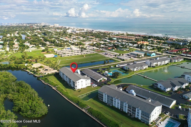 drone / aerial view of a nearby body of water