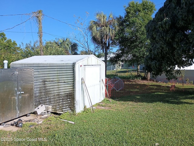 view of shed