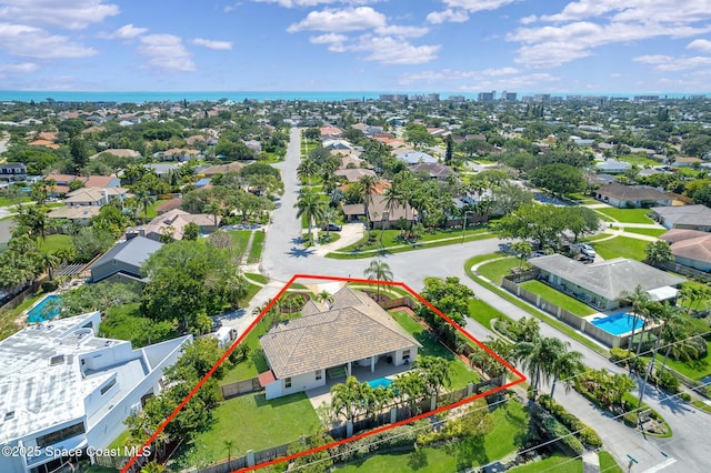 aerial view featuring a residential view