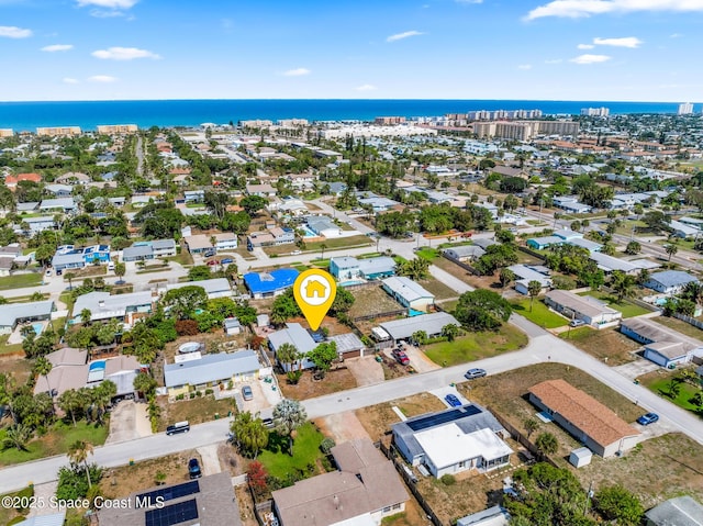 107 Algonquin Ter, Indian Harbour Beach, FL 32937 - aerial view of property and surrounding area with a nearby body of water and nearby suburban area